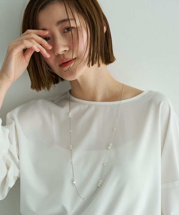 YECCA VECCA パールMIXロングネックレス Silver