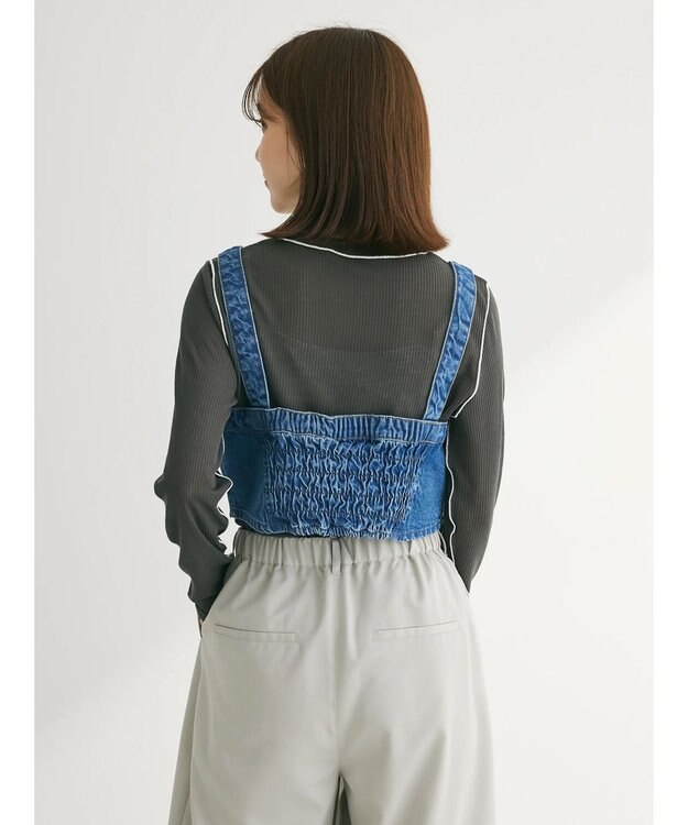 Green Parks デニムビスチェ Light Indigo