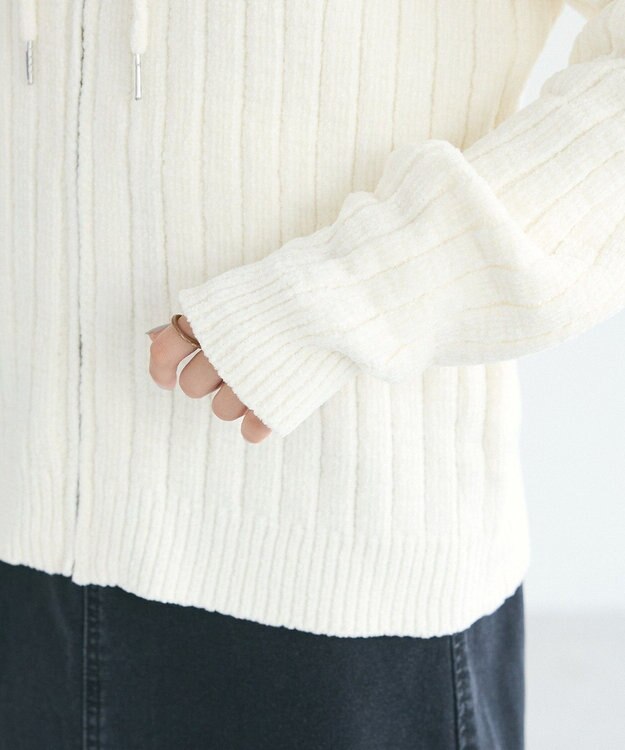 CRAFT STANDARD BOUTIQUE アニマル刺繍ニットZIPパーカー Ivory