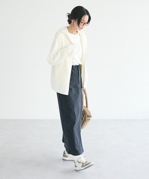 CRAFT STANDARD BOUTIQUE アニマル刺繍ニットZIPパーカー Ivory