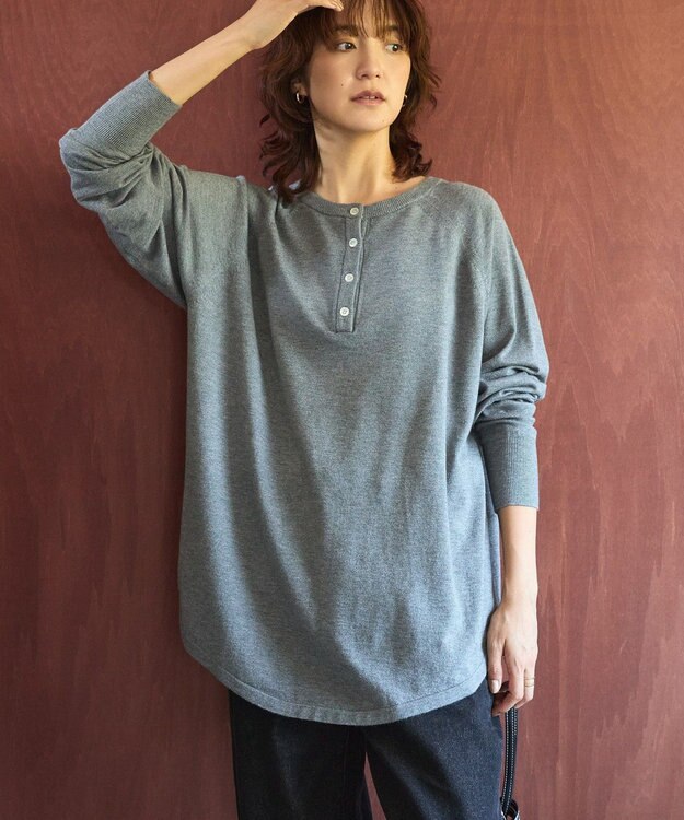 AMERICAN HOLIC バイパチ2WAYヘンリーネックニットプルオーバー