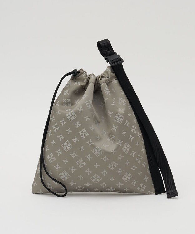 russet ナイロンジャガード巾着ポーチ L(Z-230) N.Gray