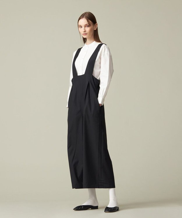 J.PRESS YORK STREET 【WOMEN】コットンタイプライター バンドカラーブラウス アイボリー系