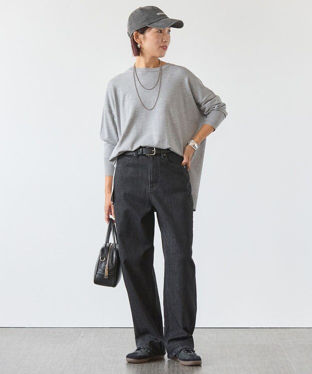 UNFILO 【UNFILO DENIM】撥水 カーブワイドデニム ブラック