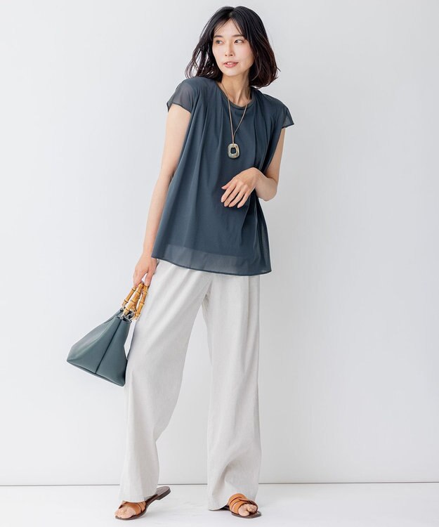 23区 シェルワントップネックレス ダークブラウン系