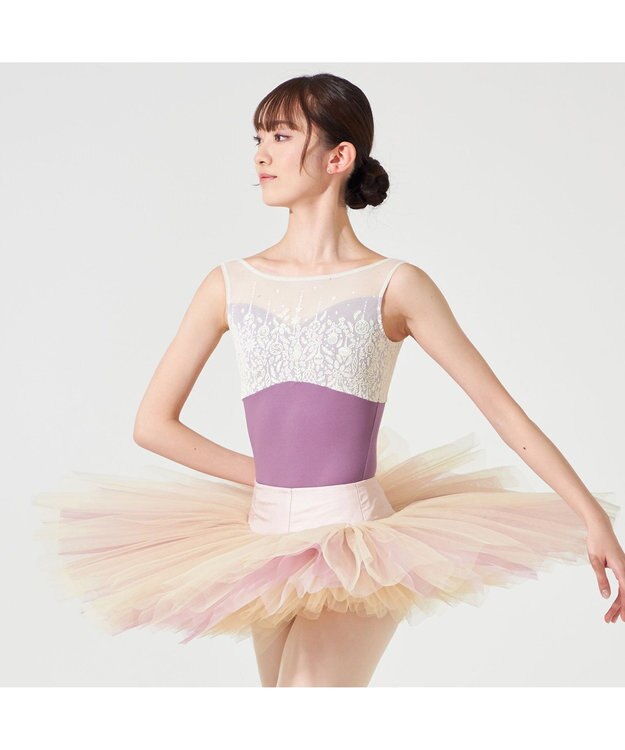 Chacott ◎【Nela ライン】ノースリーブレオタード パープル