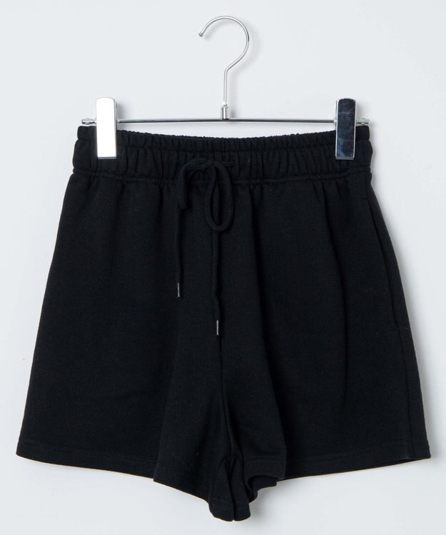 WEGO 【ウエストゴム】スウェットイージーショートパンツ ブラック