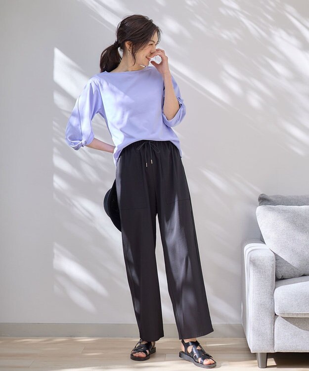 ANY L 【洗濯機可能/接触冷感/UVケア/イージーケア】清涼リラックスパンツ ブラック