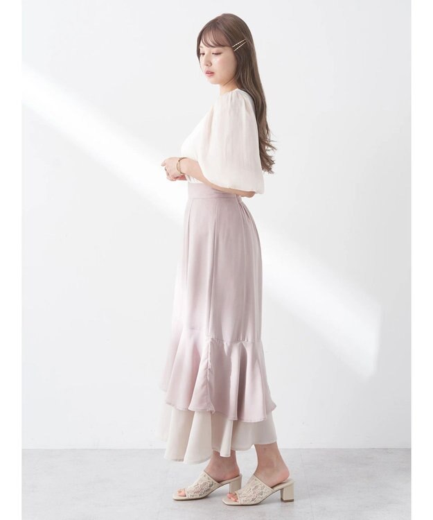 earth music&ecology ラメスリーブプルオーバー Ivory