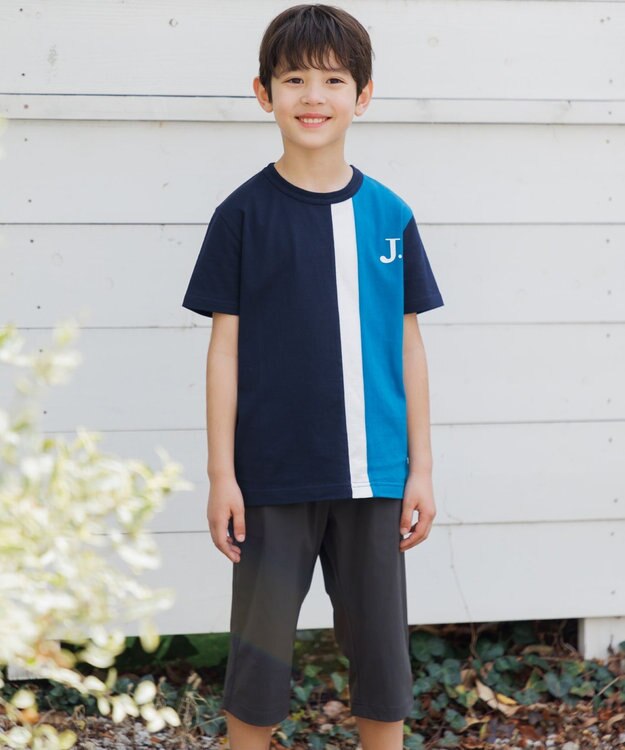 J.PRESS KIDS 【撥水】【140-170㎝】ナイロンストレッチクロス ７分丈パンツ グレー系