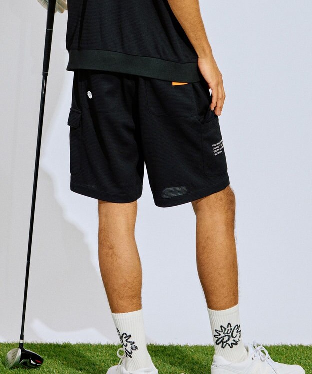 PW CIRCULUS 【GOLF OUT掲載アイテム】【MEN】ワッフルカーゴショーツ ゴルフ ブラック系