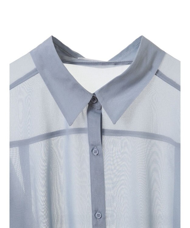 Green Parks シアーシャイニーシャツ Blue