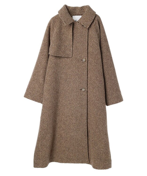 CRAFT STANDARD BOUTIQUE ウール混ガンパッチロングコート Brown