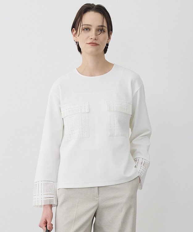 ICB L レースコンビジャージー トップス オフホワイト