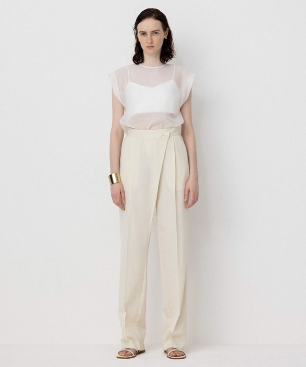 NAVE 【Nave・セットアップ可】ウールポリエステルツイルパンツ アイボリー系