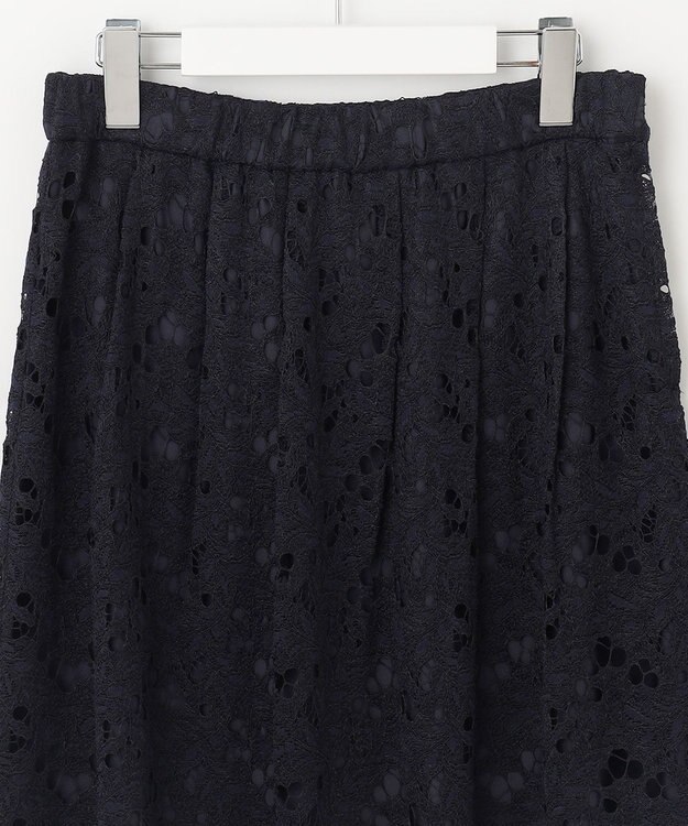 自由区 【セットアップ対応・洗える・XSサイズあり】レースコンビ スカート ネイビー系