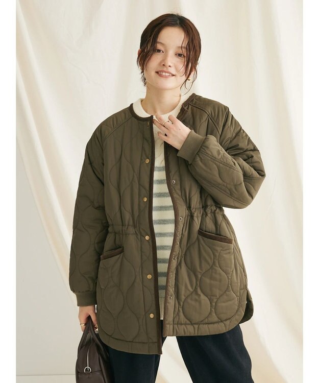 CRAFT STANDARD BOUTIQUE キルティングミドル丈コート Khaki