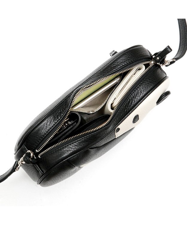 IBIZA アニマーダ　牛革　ショルダーバッグ(S)(パンダ) 黒