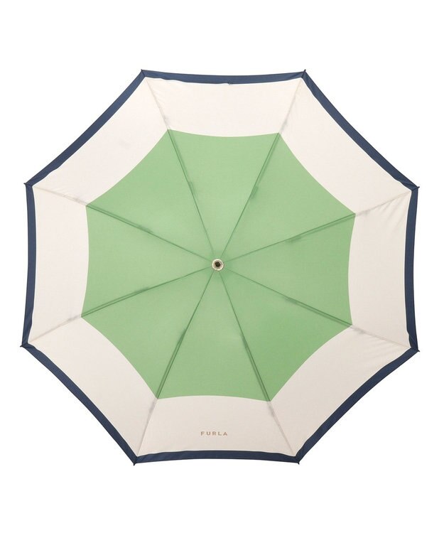 MOONBAT FURLA 【日本製】折りたたみ傘 カラーボーダー ライトグリーン