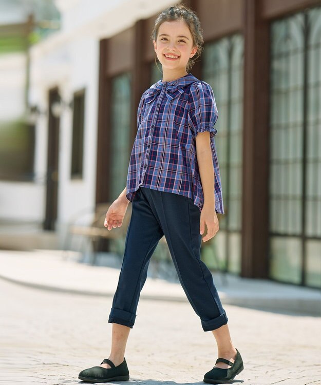 組曲 KIDS 【110-140cm】ブリティッシュ ブラウス パープル系3