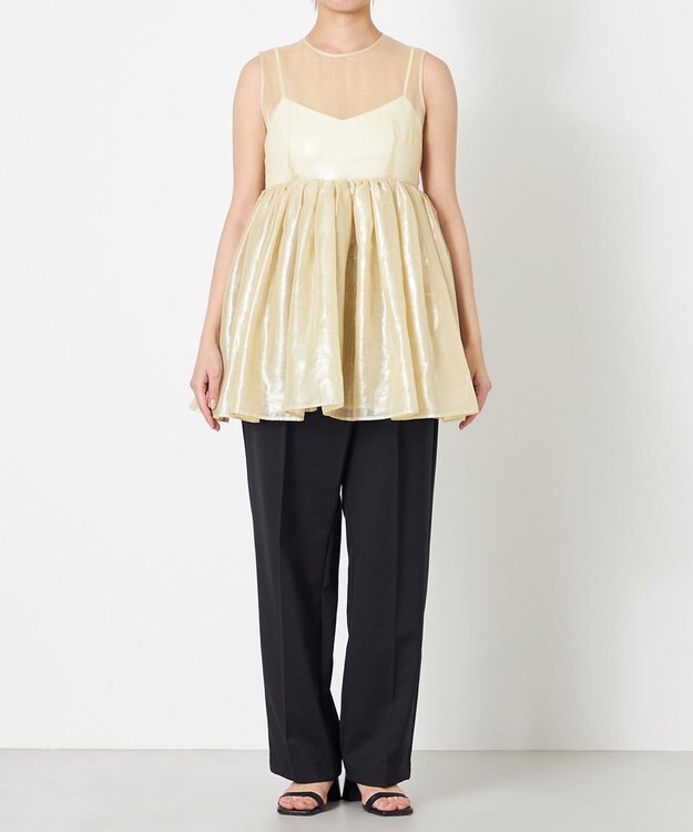 NAVE 【Nave・シアー素材】ラメボイル ブラウス アイボリー系