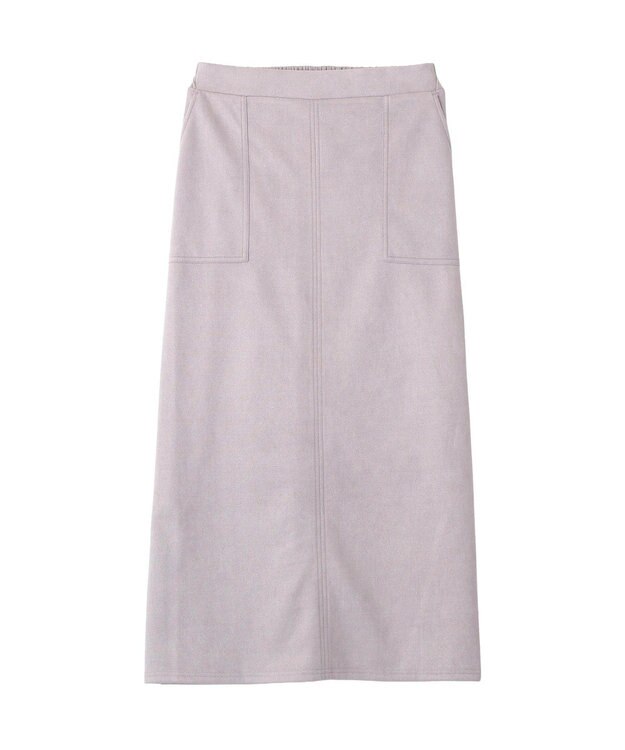 Green Parks なめらかタッチスウェード調Ｉラインスカート Lavender
