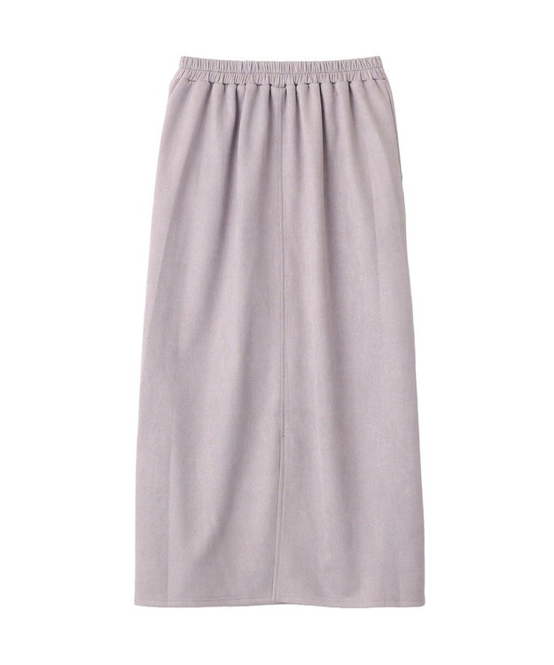 Green Parks なめらかタッチスウェード調Ｉラインスカート Lavender