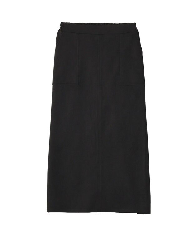 Green Parks なめらかタッチスウェード調Ｉラインスカート Black