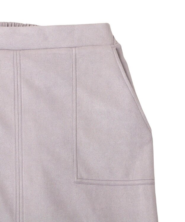 Green Parks なめらかタッチスウェード調Ｉラインスカート Lavender