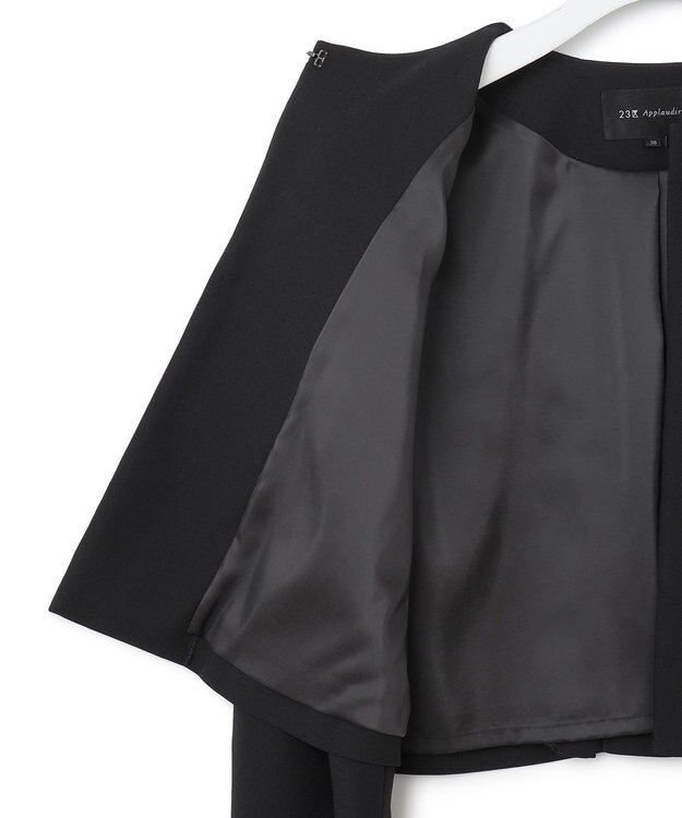23区 L 【APPLAUDIR】バックサテンジョーゼット ジャケット ブラック系