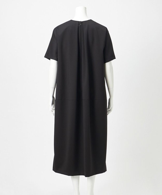 23区 【エステータ】ネオプレンサテン コクーンワンピース ブラック系