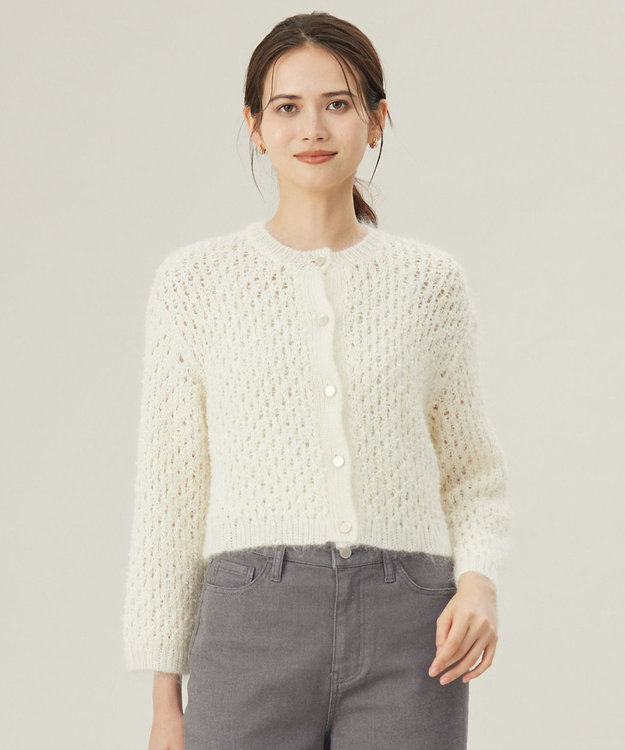 自由区 S 【カタログ掲載】テープヤーン カーディガン オフホワイト