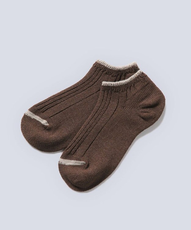 WHITE MAILS 【UNISEX】PAPER WIDE RIB ANKLE SOCKS ソックス チャ