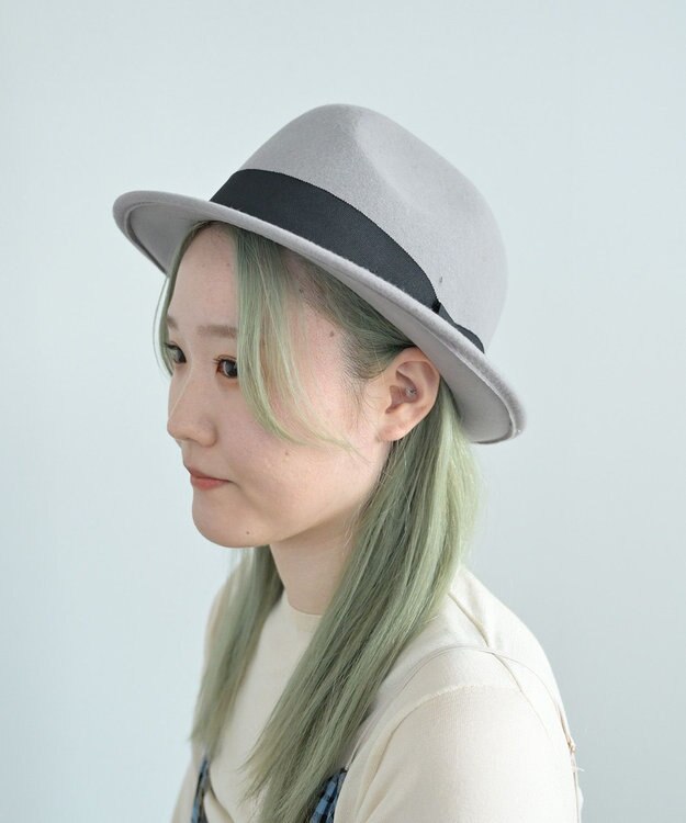 ATRENA 【UNISEX】グログラン巻きマニッシュ 中折れハット Lサイズ グレー