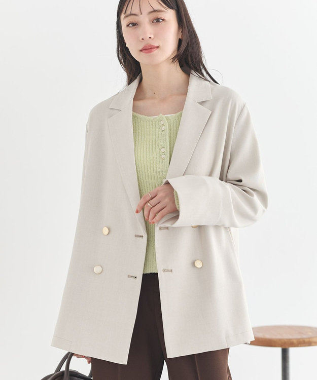 earth music&ecology 【予約】アソート金ボタンジャケット エクリュ