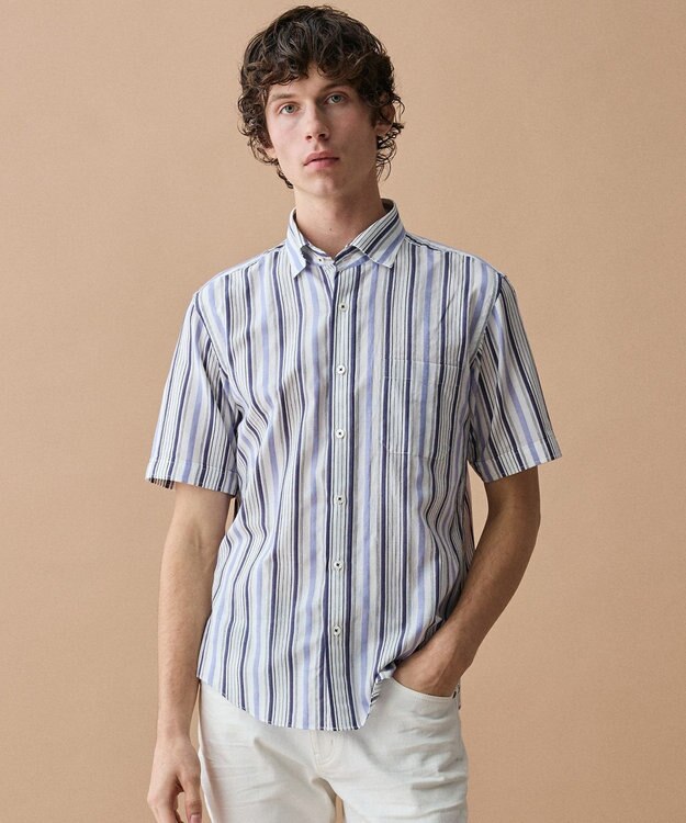 JOSEPH ABBOUD 【サステイナブル・JAPANファブリック】ソアロンストライプ シャツ ライラック系1