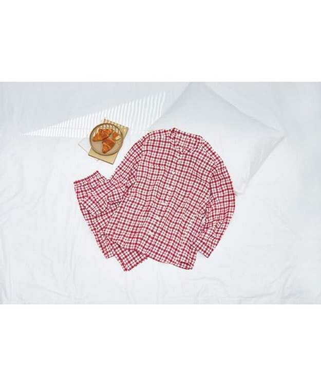 ワコール／睡眠科学 パジャマ 長袖 長ズボン 綿100%(本体) あったか レディース YDW470 睡眠科学／ワコール レッド