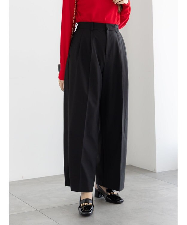 Te chichi TRツイル2タックワイドパンツ《2025winter catalog item》 ブラック