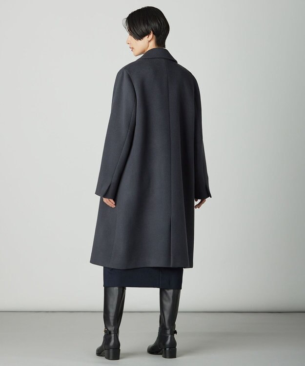 J.PRESS LADIES Pureラムウール ダブル ロングコート スレート系