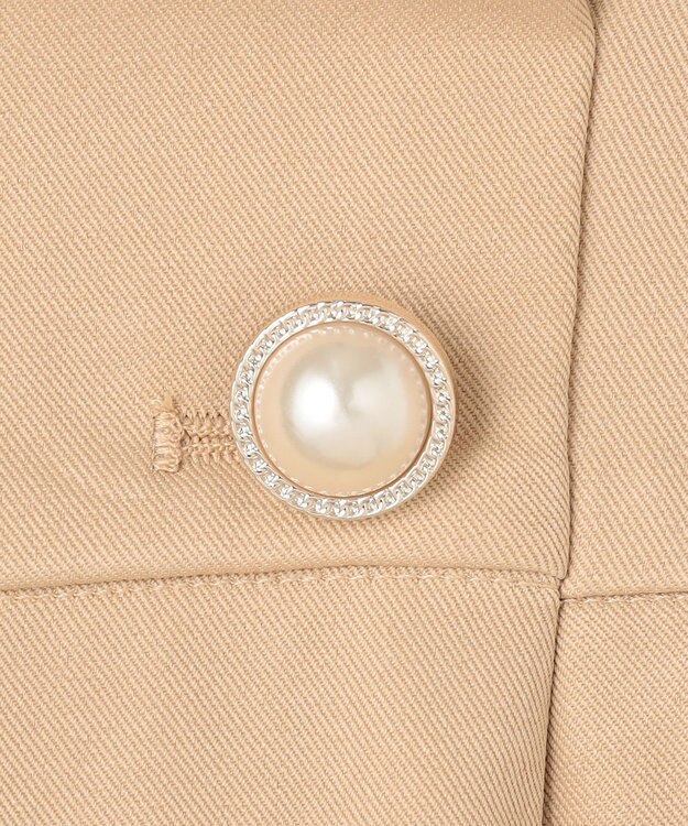 Feroux 【洗える】ウエストタックワイドパンツ ベージュ系