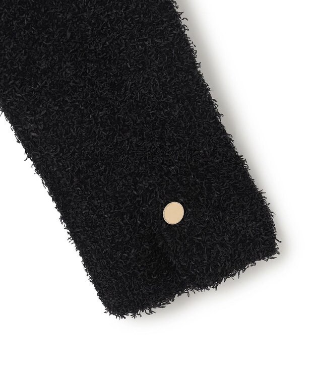 ICB L 【洗える】ペーパーモールブレンド ニットジャケット ブラック系