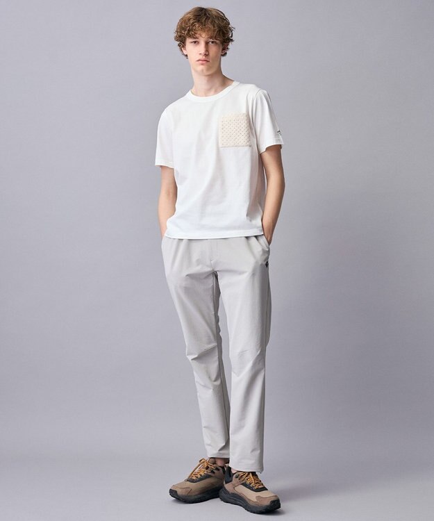 JOSEPH ABBOUD MOUNTAIN 【ゆったり】プレーティング天竺ポケットアウトドア Tシャツ ホワイト系