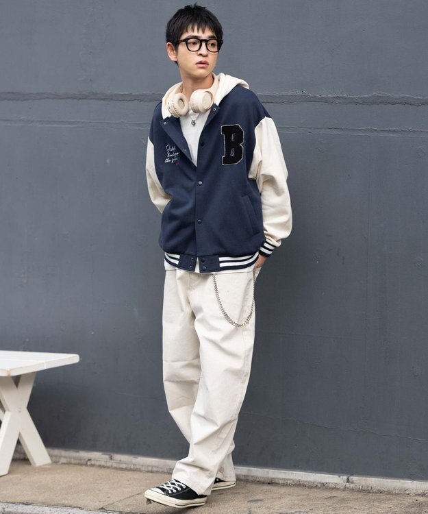 WEGO 【ユニセックス着用ITEM】スウェットフードスタジャン ネイビー