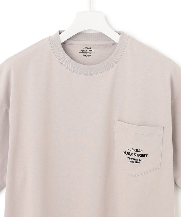 J.PRESS YORK STREET 【UNISEX】ワンポイント刺繍 ポケットTシャツ ベージュ系