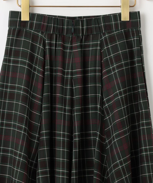 組曲 L シアーツイルチェック フレアスカート グリーン系9