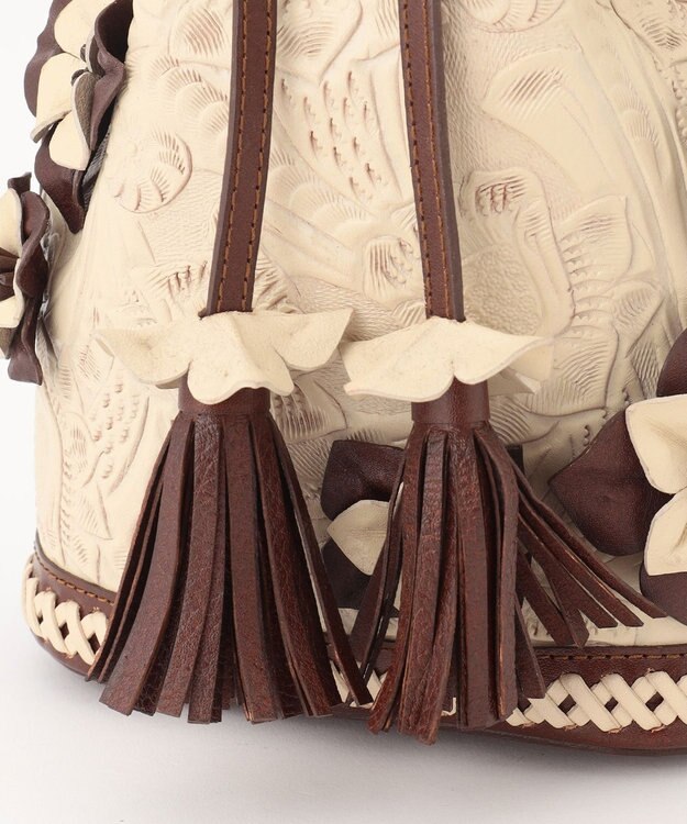 GRACE CONTINENTAL Flower Motif Bag ダークブラウン