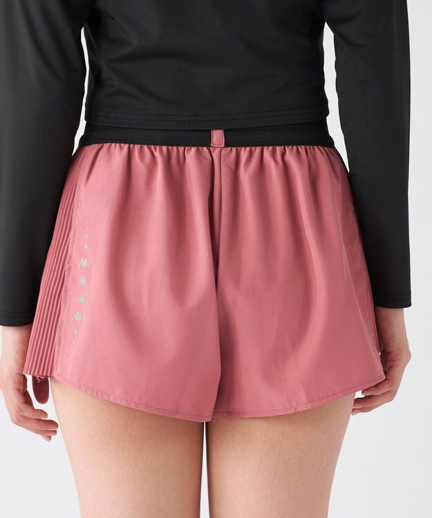 OP／FILA 【Kappa】プリーツ スポーツショートパンツ ダークピンク