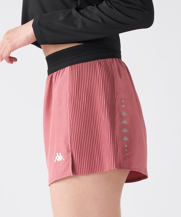 OP／FILA 【Kappa】プリーツ スポーツショートパンツ ダークピンク