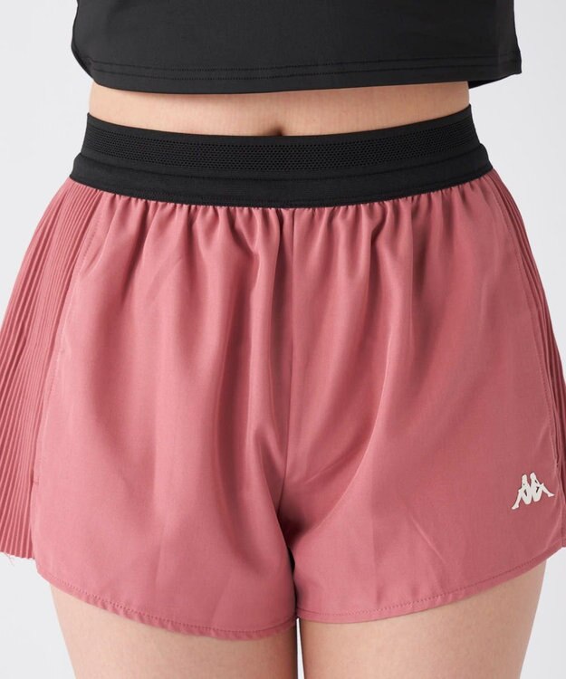 OP／FILA 【Kappa】プリーツ スポーツショートパンツ ダークピンク