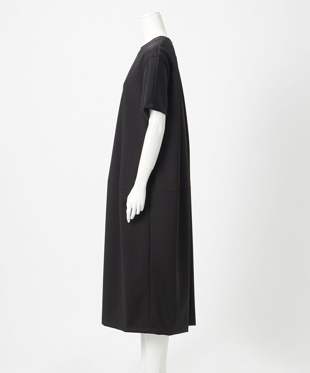 23区 【エステータ】ネオプレンサテン コクーンワンピース ブラック系